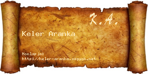 Keler Aranka névjegykártya
